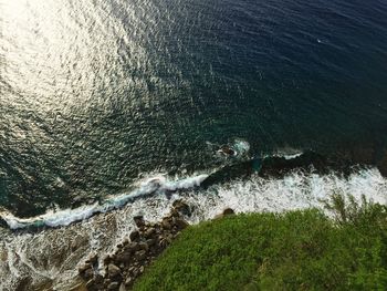 High angle view of sea