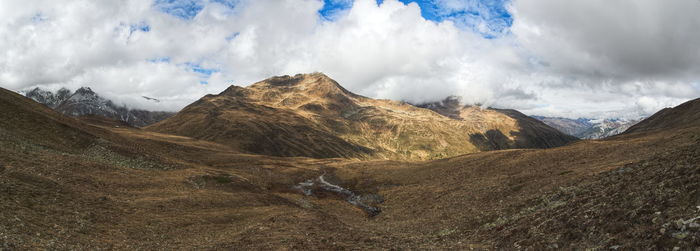 Panoramic view of mountains against sky