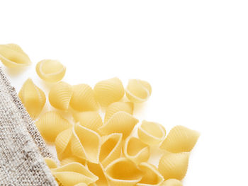 Close-up of cake against white background