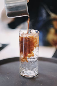 Close-up of drink in glass on table