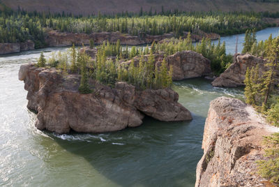Scenic view of river and rocks