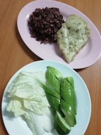 High angle view of meal served in plate