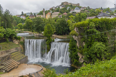 Scenic view of waterfall