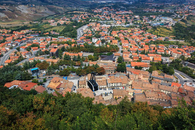 High angle view of townscape