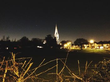 Illuminated built structure at night