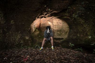 Full length of a woman in forest