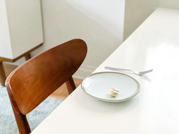 High angle view of empty coffee on table