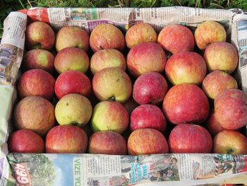 Full frame shot of apples for sale in market