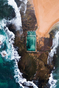 Rock formation by sea