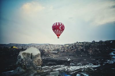 Hot air balloon against sky