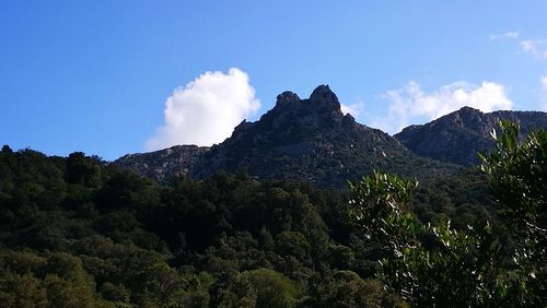 Low angle view of mountain against sky