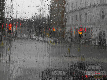Rain drops on road