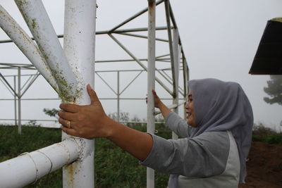 Cropped image of man working at construction site