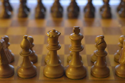 Close-up of chess pieces