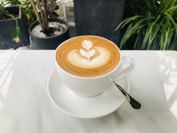 Close-up of coffee on table