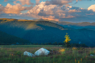 Scenic view of mountains against sky