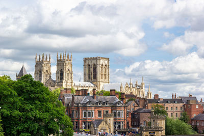 York minster and the old buildings at the city center of york