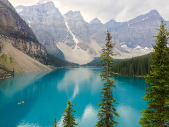 Scenic view of lake against mountain range