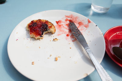 Close-up of dessert on table