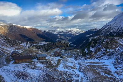 Panorama view of austrian ski region of hintertux glacier in the region of tyrol 