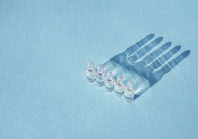 Glass ampoules with medicinal product, vaccine for medical , cosmetic injections