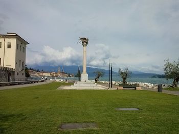 View of park with sea in background