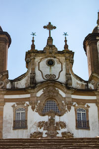 Low angle view of building against clear sky