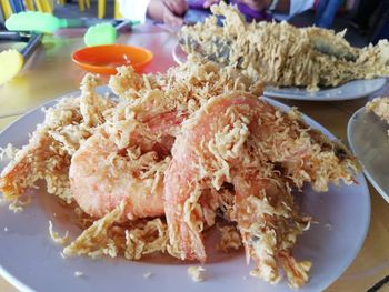 Close-up of food served in plate