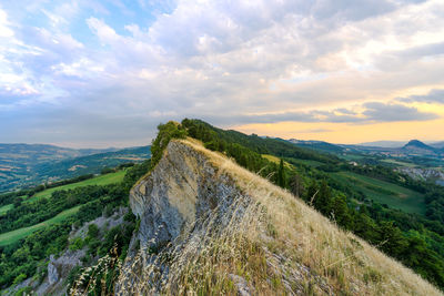 Scenic view of landscape against sky during sunset