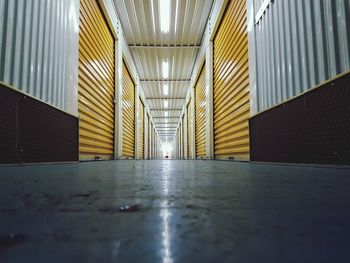 Surface level of empty illuminated corridor