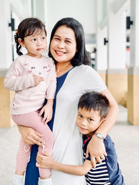 Portrait of happy friends