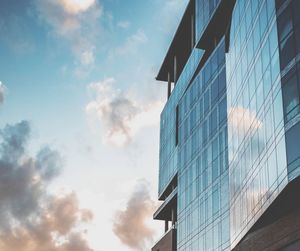 Low angle view of modern building against sky