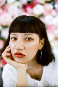 Close-up portrait of young woman