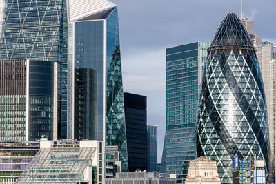 Aerial view on thames and london city, england, uk