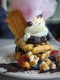 Close-up of dessert in plate