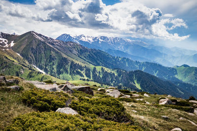 Scenic view of mountains against sky