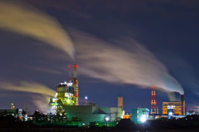 Illuminated city at night