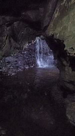 Scenic view of waterfall