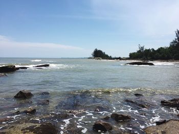 Scenic view of beach against sky