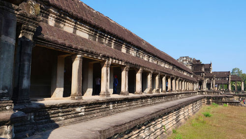 Exterior of old building against clear sky