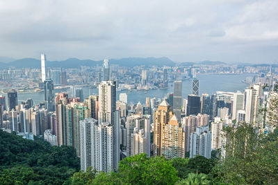 Panoramic view of city and buildings against sky