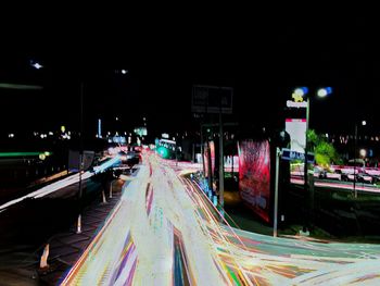 Light trails at night