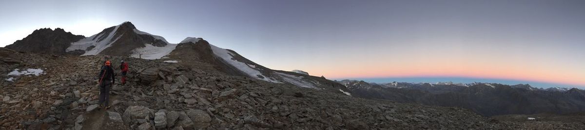 Scenic view of mountains against clear sky