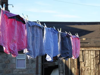 Clothes drying on clothesline