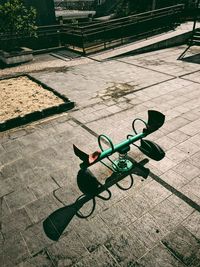 High angle view of shadow on ground