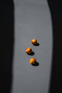 High angle view of pills on table