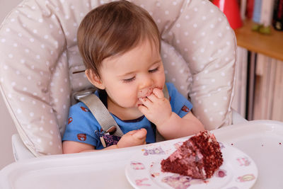 First birthday celebration and fist time eating cake for this little boy