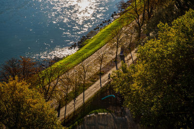 High angle view of bridge over river