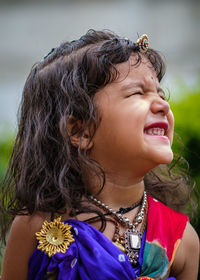 Close-up portrait of smiling girl