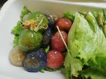 Close-up of salad served in plate